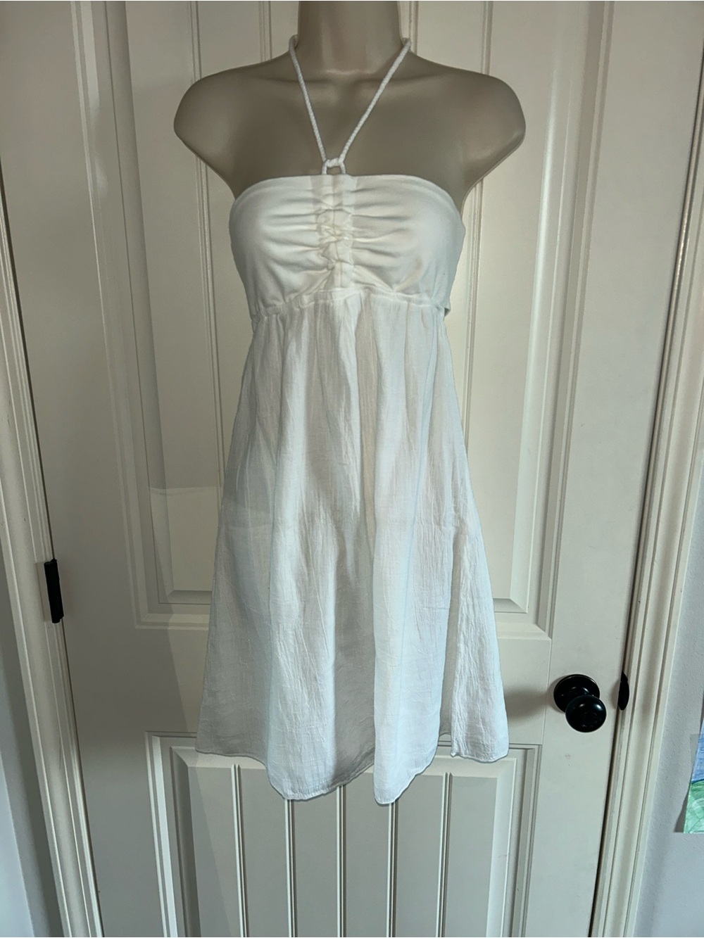 NEW Hard Tail White Halter Mini Dress Sz M
